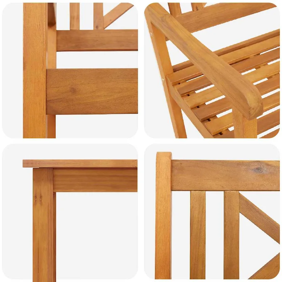Ensemble de salle à manger pour jardin 5 pcs Marron - 9