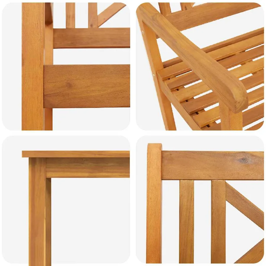 Ensemble de salle à manger pour jardin 7 pcs Marron - 9