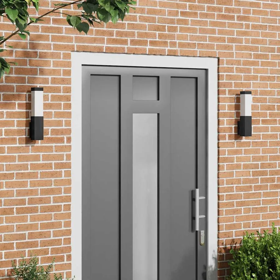 Applique Murale Extérieure 2 pcs Noir 10.5 x 6 x 33 cm