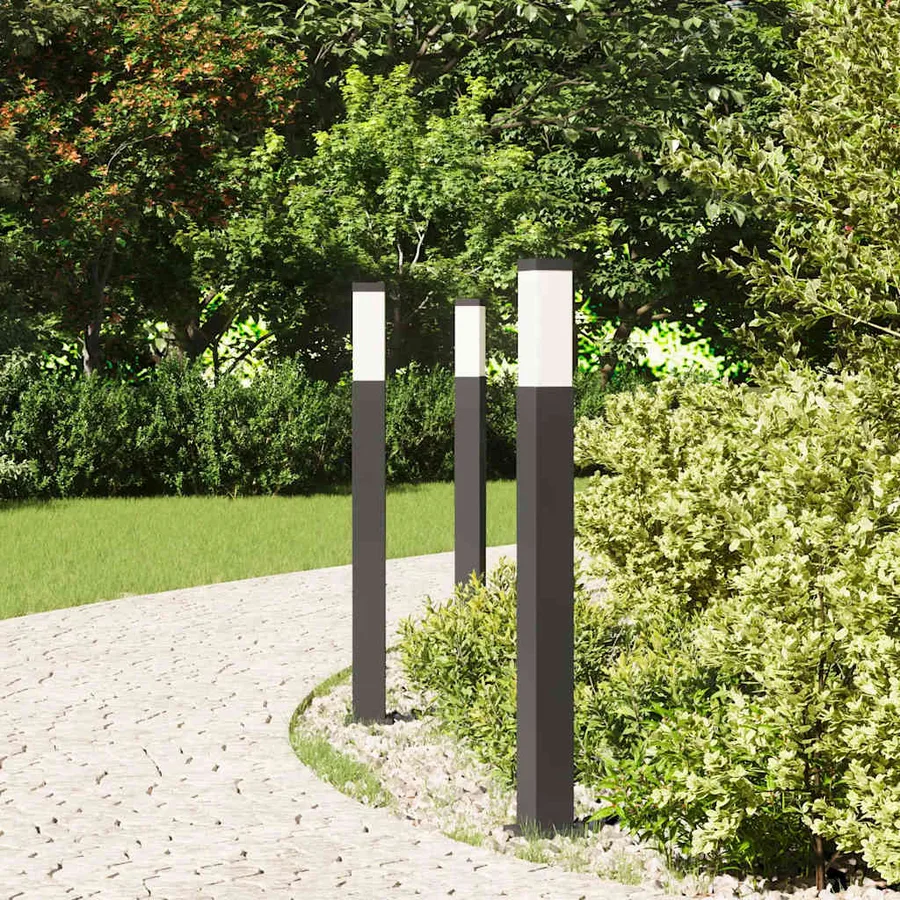 Borne lumineuse lot de 3 80 cm noire IP44 - 3