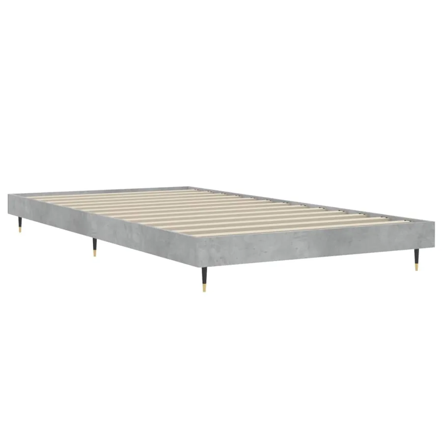 Cadre de lit sans matelas gris béton 90x200 cm - 5