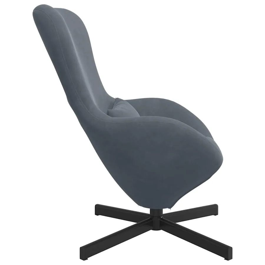 Fauteuil œuf Gris foncé 63 x 73 x 90 cm Velours - 5