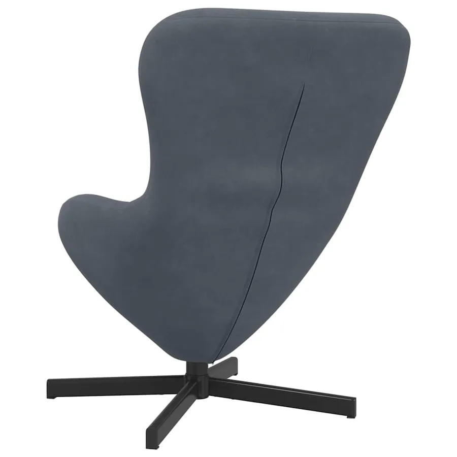 Fauteuil œuf Gris foncé 63 x 73 x 90 cm Velours - 6
