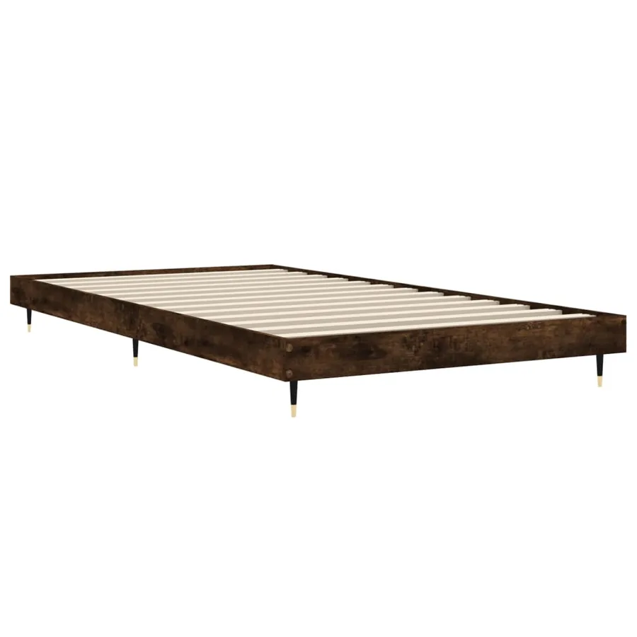 Cadre de lit sans matelas chêne fumé 100x200 cm bois ingénierie - 5