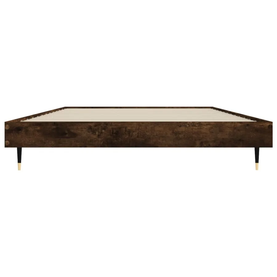 Cadre de lit sans matelas chêne fumé 100x200 cm bois ingénierie - 6