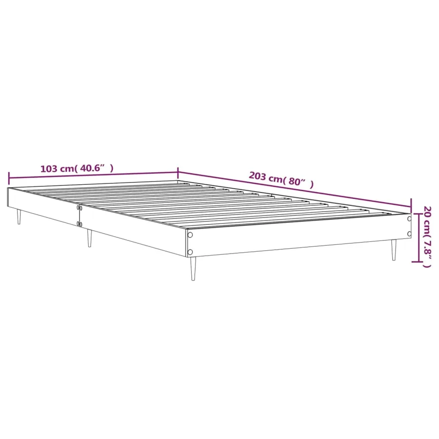 Cadre de lit sans matelas chêne fumé 100x200 cm bois ingénierie - 9