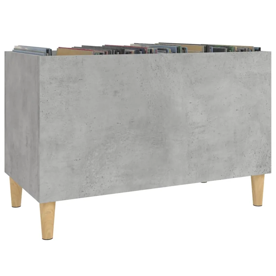Armoire à disques gris béton 74,5x38x48 cm bois d'ingénierie - 4