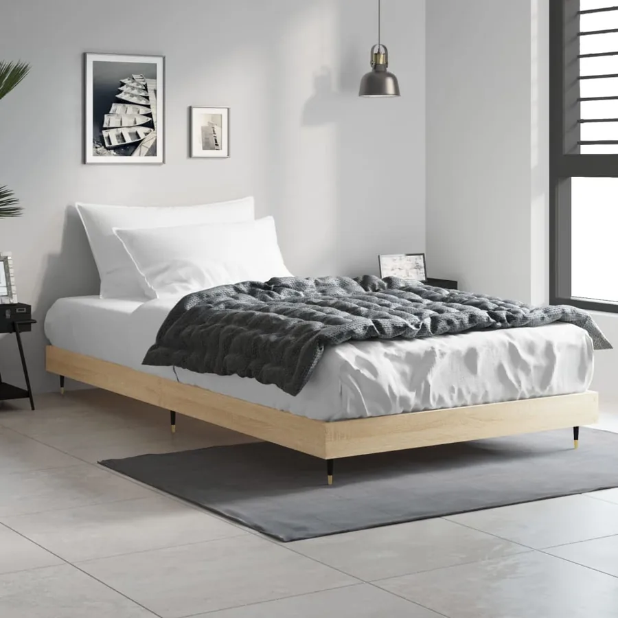 Cadre de lit sans matelas chêne sonoma 100x200 cm - 3