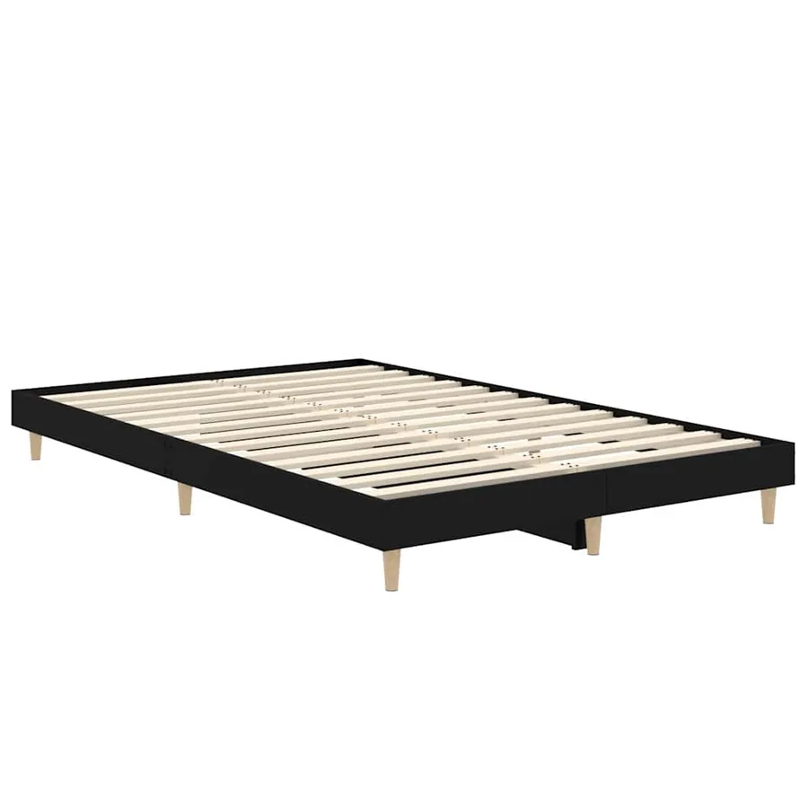 Cadre de lit sans matelas noir 120x190 cm bois d'ingénierie - 5
