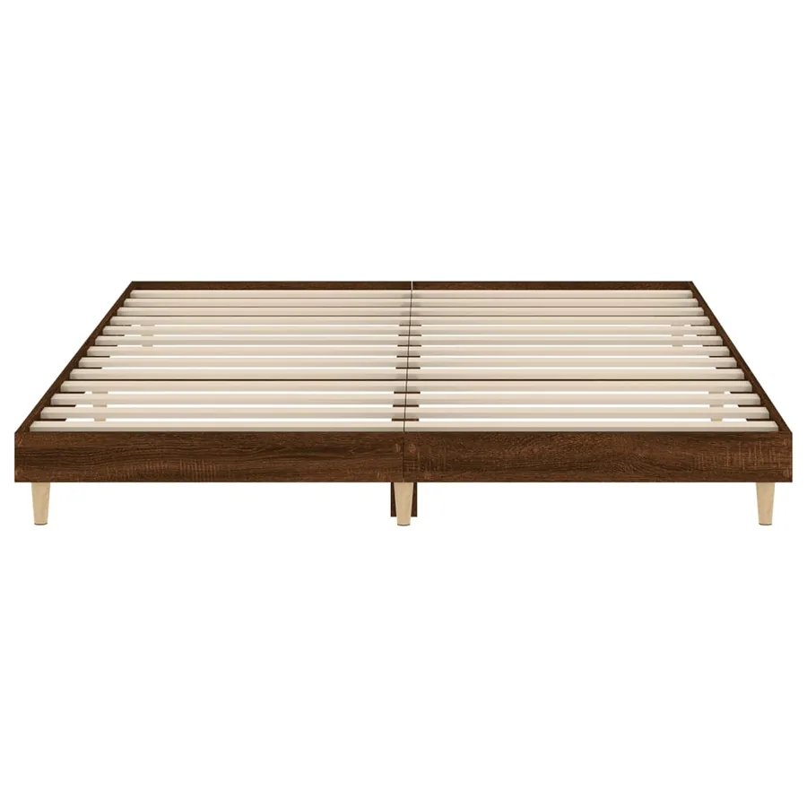 Cadre de lit sans matelas chêne marron 200x200 cm - 6