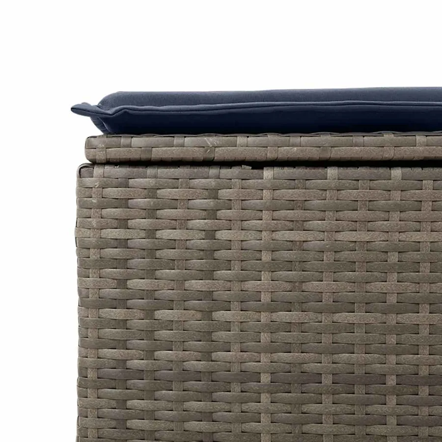 Salon de jardin avec coussins 7 pcs gris résine tressée - 14