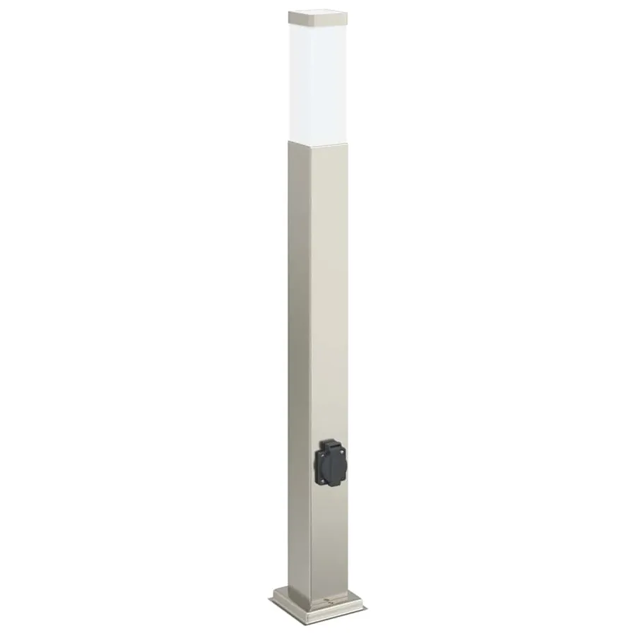 Bornes lumineuses avec sortie lot de 3 80 cm acier inoxydable IP44 - 4
