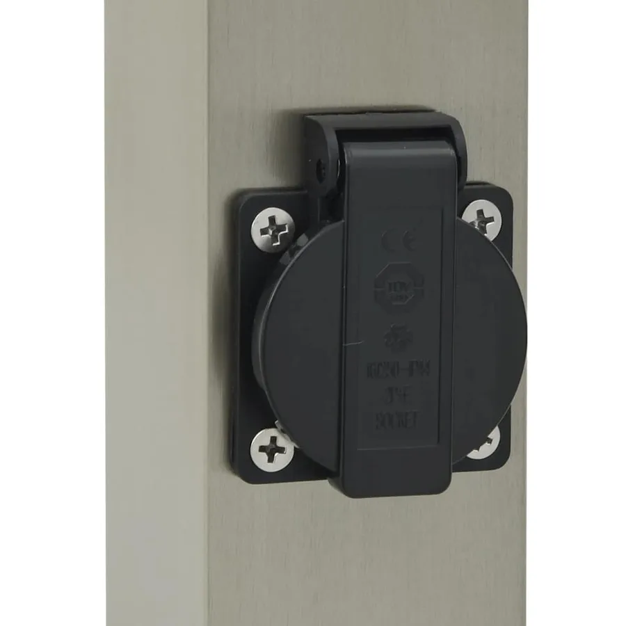 Bornes lumineuses avec sortie lot de 3 80 cm acier inoxydable IP44 - 7