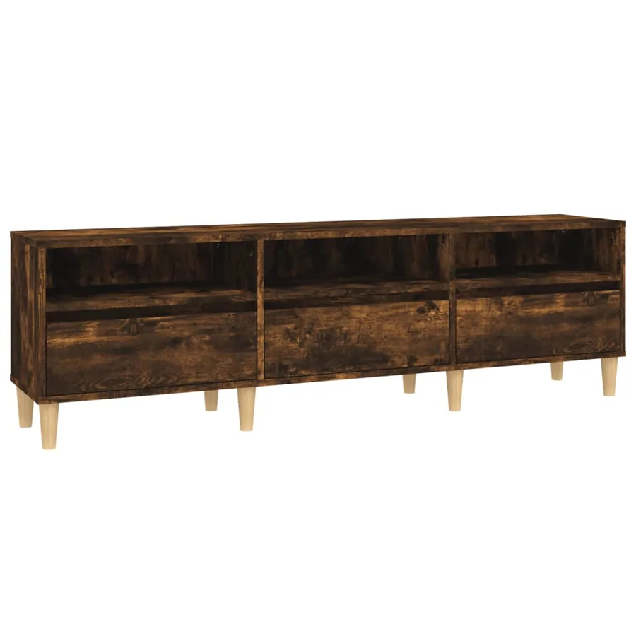 Meuble TV chêne fumé 150x30x44,5 cm bois d'ingénierie - 2