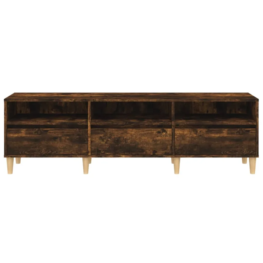 Meuble TV chêne fumé 150x30x44,5 cm bois d'ingénierie - 6