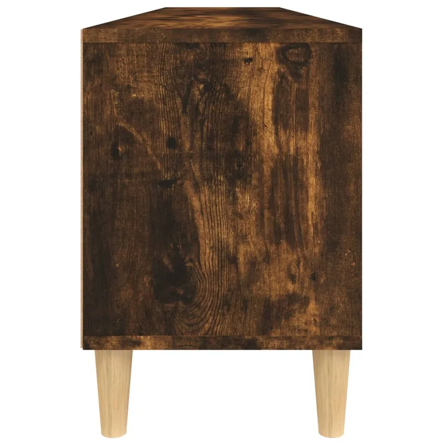 Meuble TV chêne fumé 150x30x44,5 cm bois d'ingénierie - 8