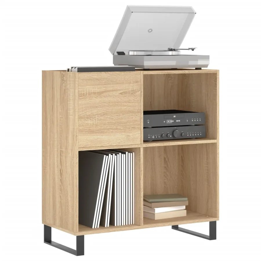 Armoire à disques chêne sonoma 84,5x38x89 cm bois d'ingénierie - 3