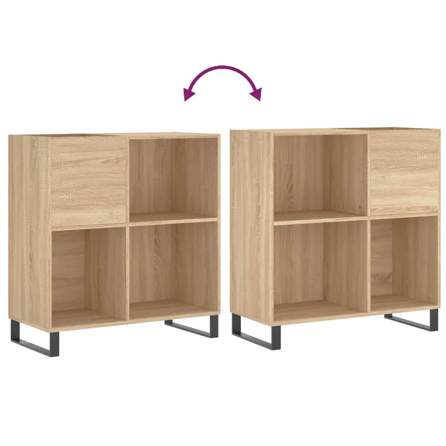 Armoire à disques chêne sonoma 84,5x38x89 cm bois d'ingénierie - 7