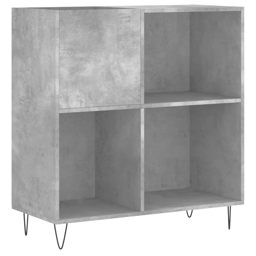 Armoire à disques gris béton 84,5x38x89 cm bois d'ingénierie - 2