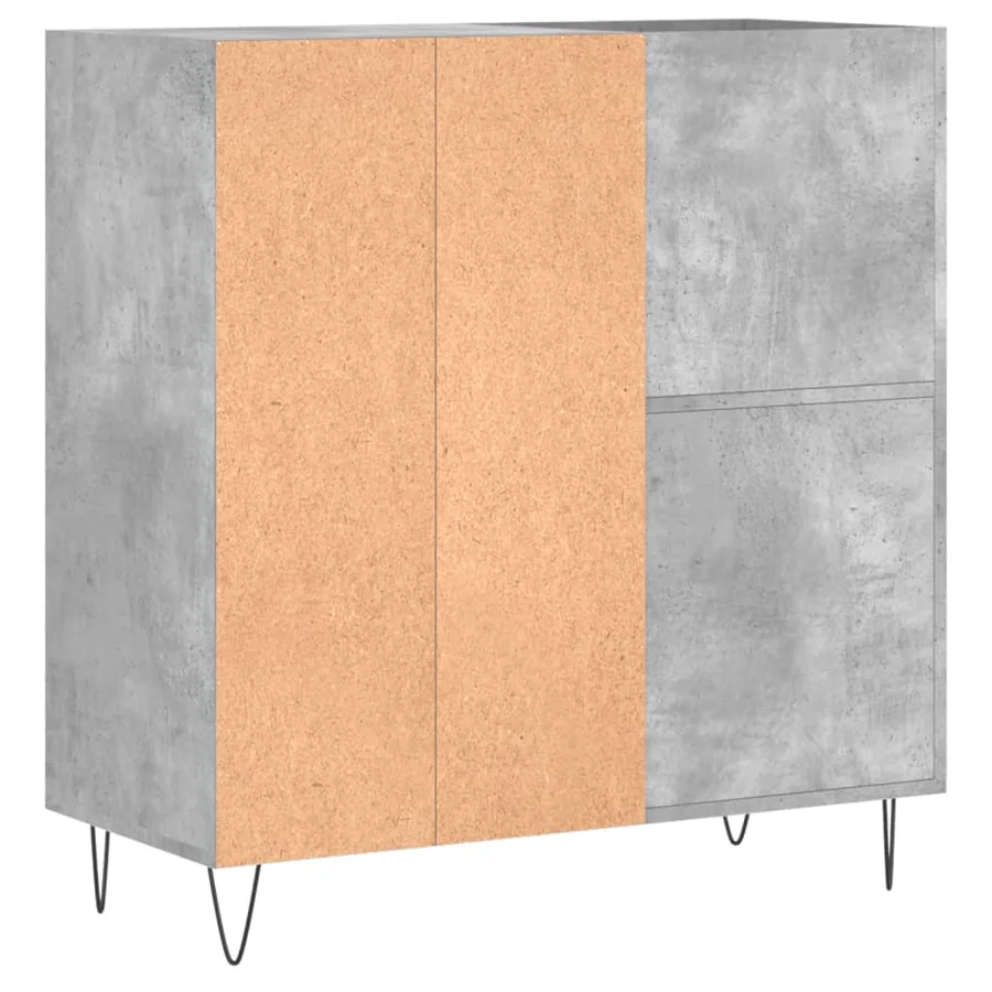 Armoire à disques gris béton 84,5x38x89 cm bois d'ingénierie - 6