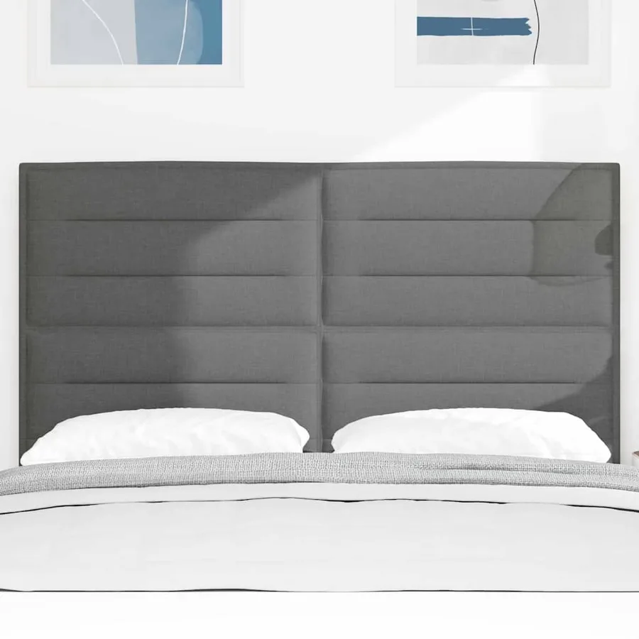 Tête de lit LED avec bandes LED Gris foncé 144 cm tissu - 3
