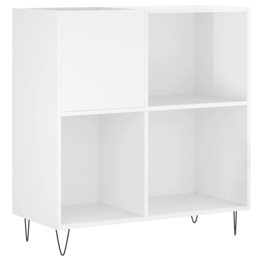 Armoire à disques blanc brillant 84,5x38x89cm bois d'ingénierie - 2