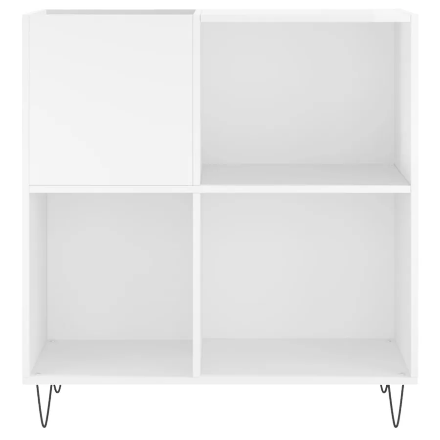 Armoire à disques blanc brillant 84,5x38x89cm bois d'ingénierie - 4
