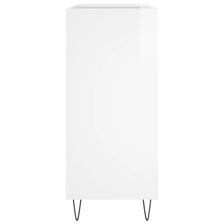 Armoire à disques blanc brillant 84,5x38x89cm bois d'ingénierie - 5