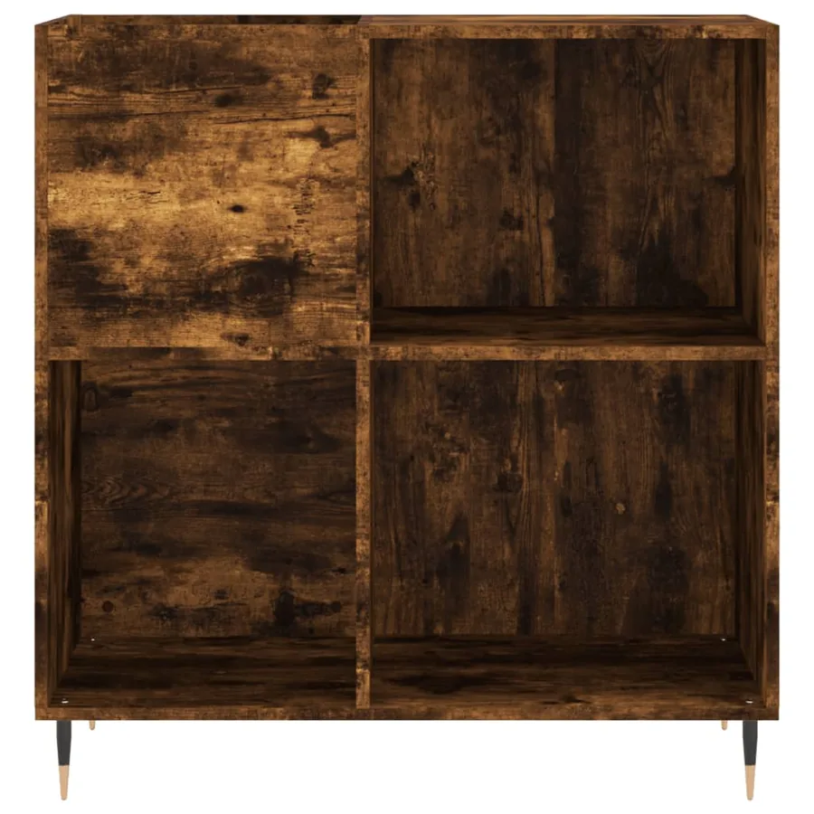 Armoire à disques chêne fumé 84,5x38x89 cm bois d'ingénierie - 4