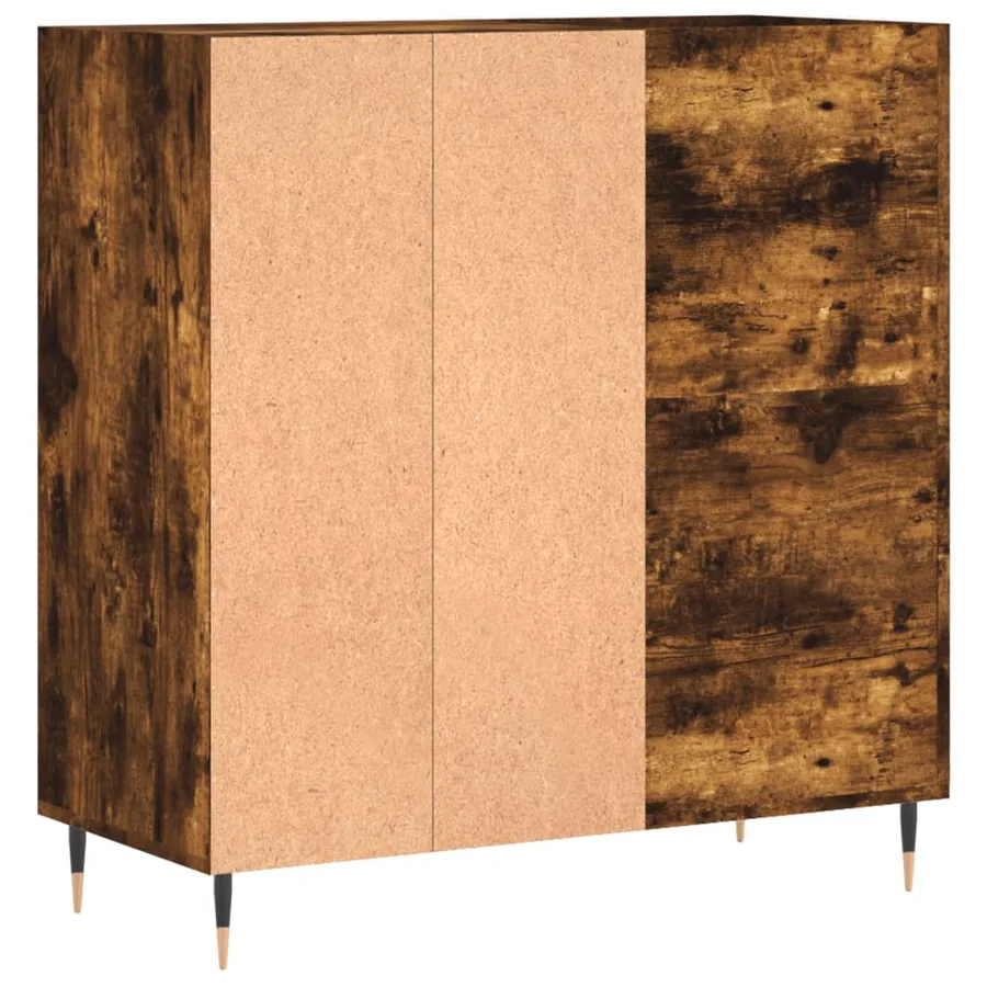 Armoire à disques chêne fumé 84,5x38x89 cm bois d'ingénierie - 6