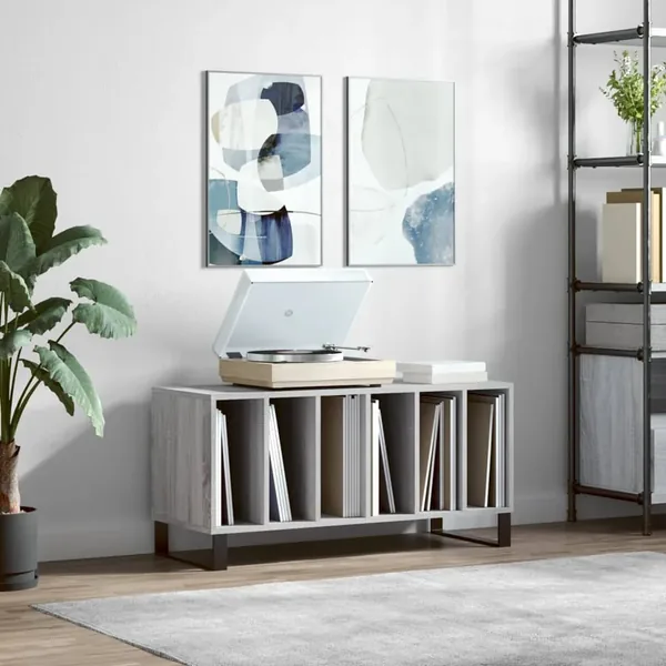 Armoire à disques sonoma gris 100x38x48 cm bois d'ingénierie