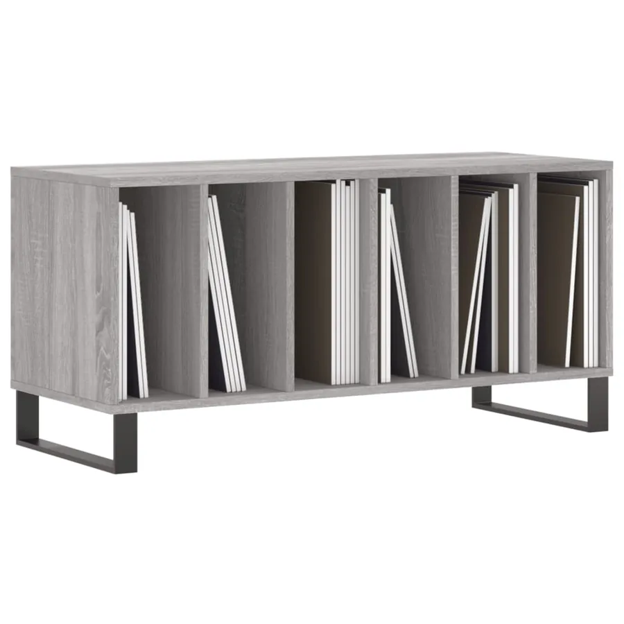 Armoire à disques sonoma gris 100x38x48 cm bois d'ingénierie - 3