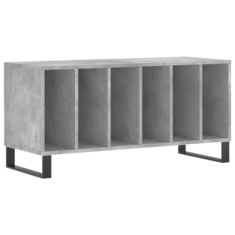Armoire à disques gris béton 100x38x48 cm bois d'ingénierie - 2