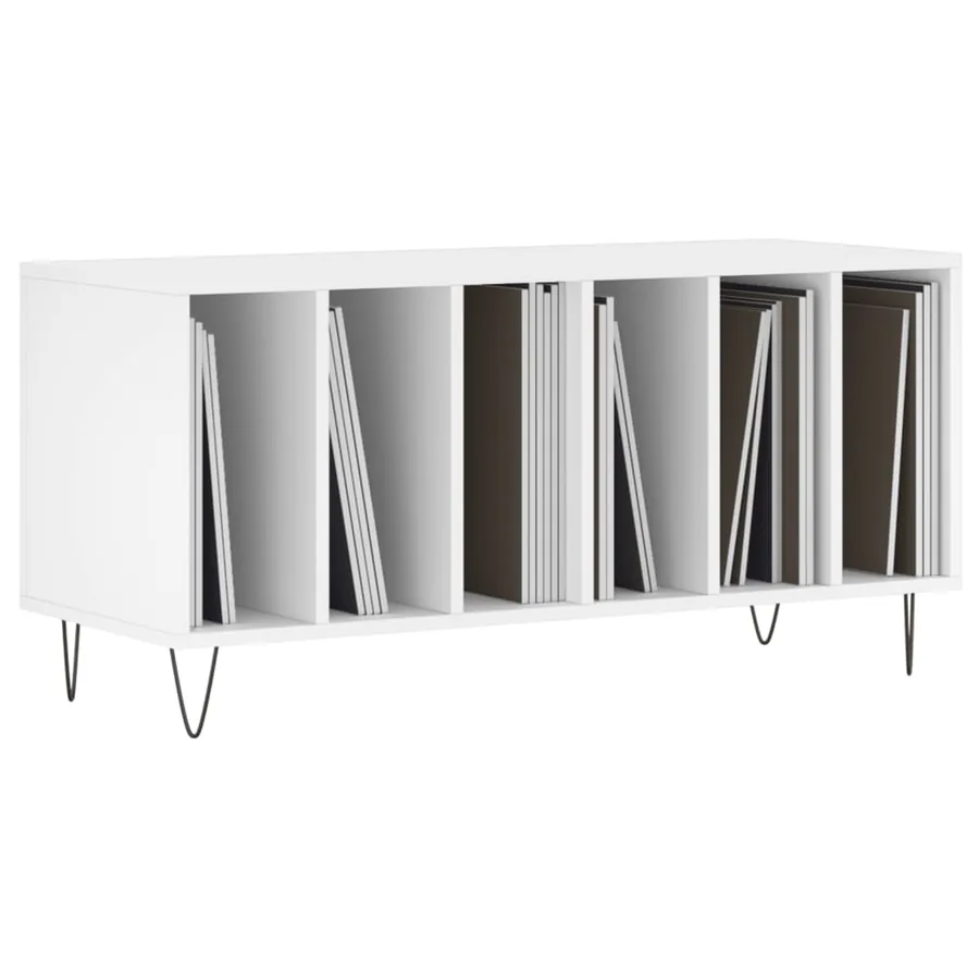 Armoire à disques blanc 100x38x48 cm bois d'ingénierie - 3