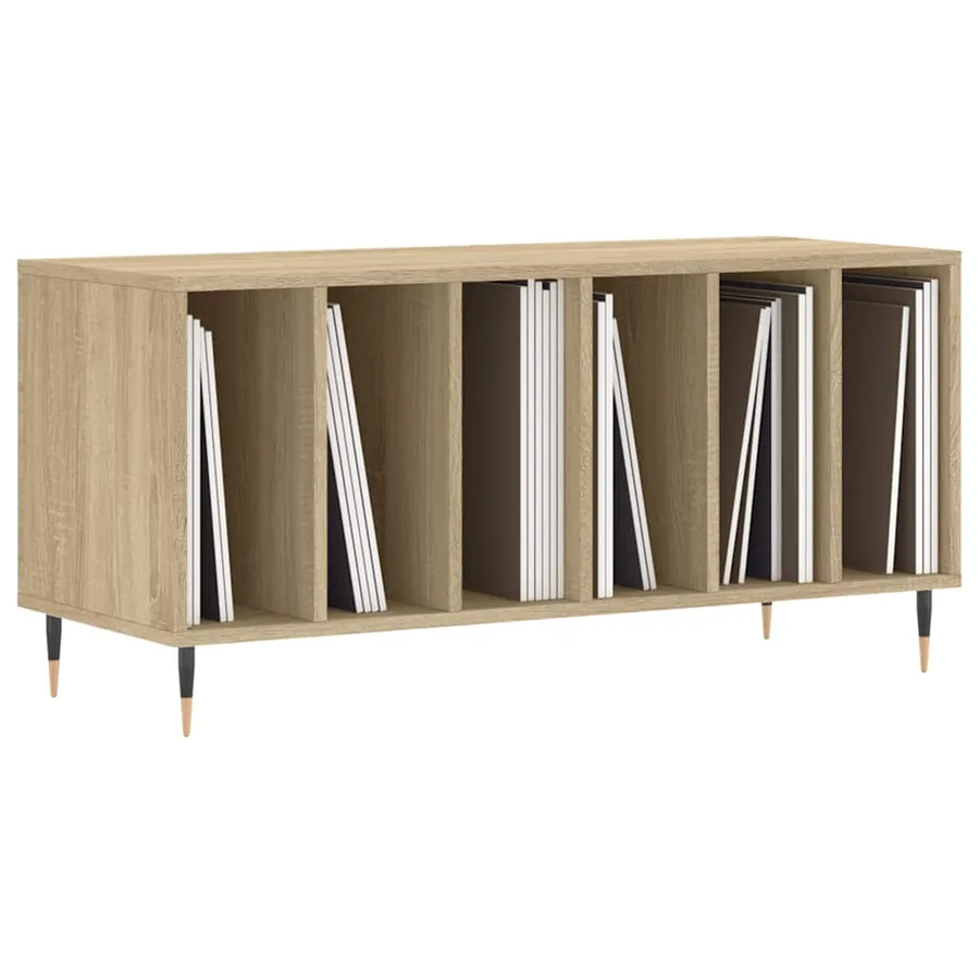 Armoire à disques chêne sonoma 100x38x48 cm bois d'ingénierie - 3