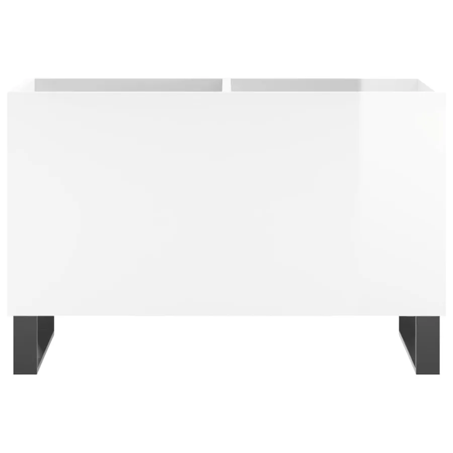 Armoire à disques blanc brillant 74,5x38x48cm bois d'ingénierie - 4
