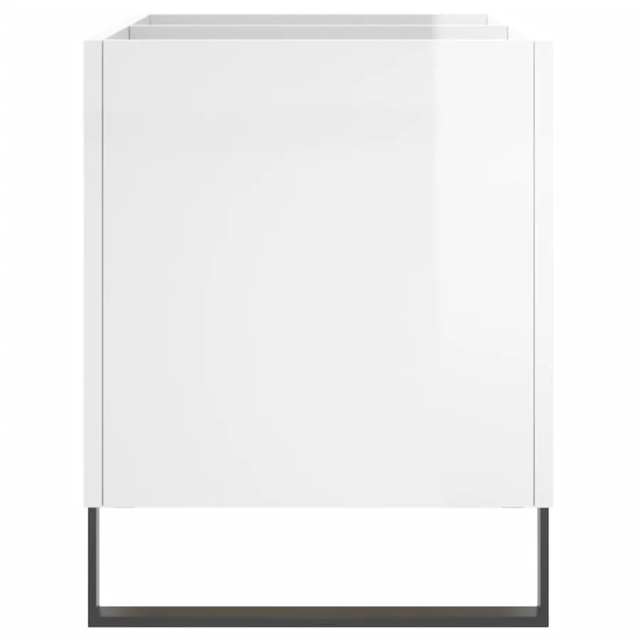 Armoire à disques blanc brillant 74,5x38x48cm bois d'ingénierie - 5
