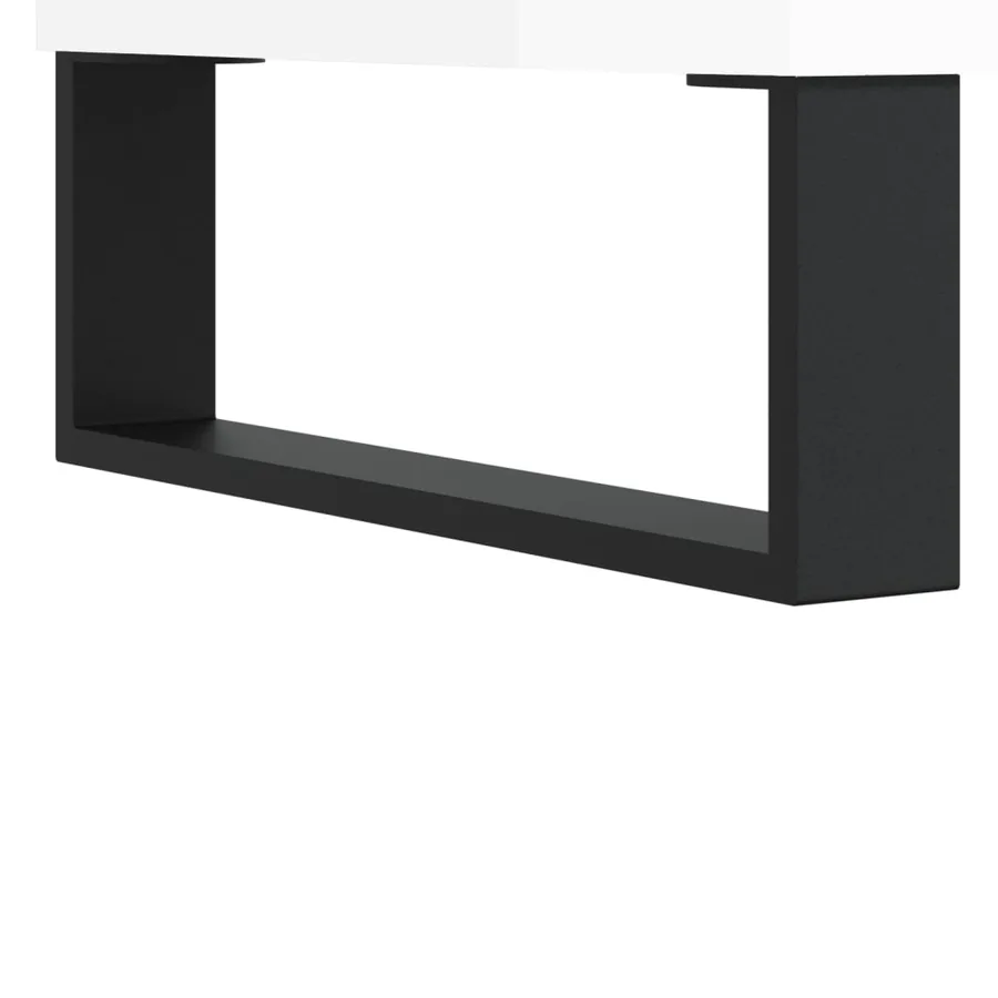 Armoire à disques blanc brillant 74,5x38x48cm bois d'ingénierie - 7