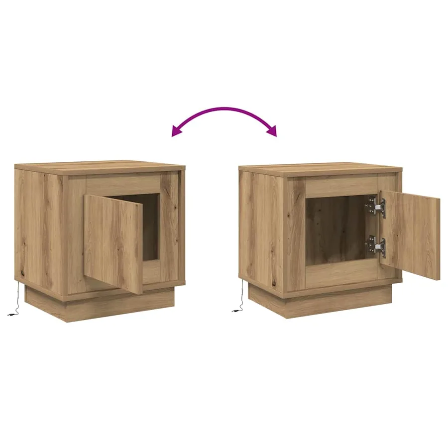 Cabinet de chevet Chêne artisanal 44 x 34,5 x 45 cm - 13