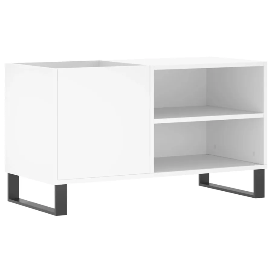 Armoire à disques blanc 85x38x48 cm bois d'ingénierie - 2