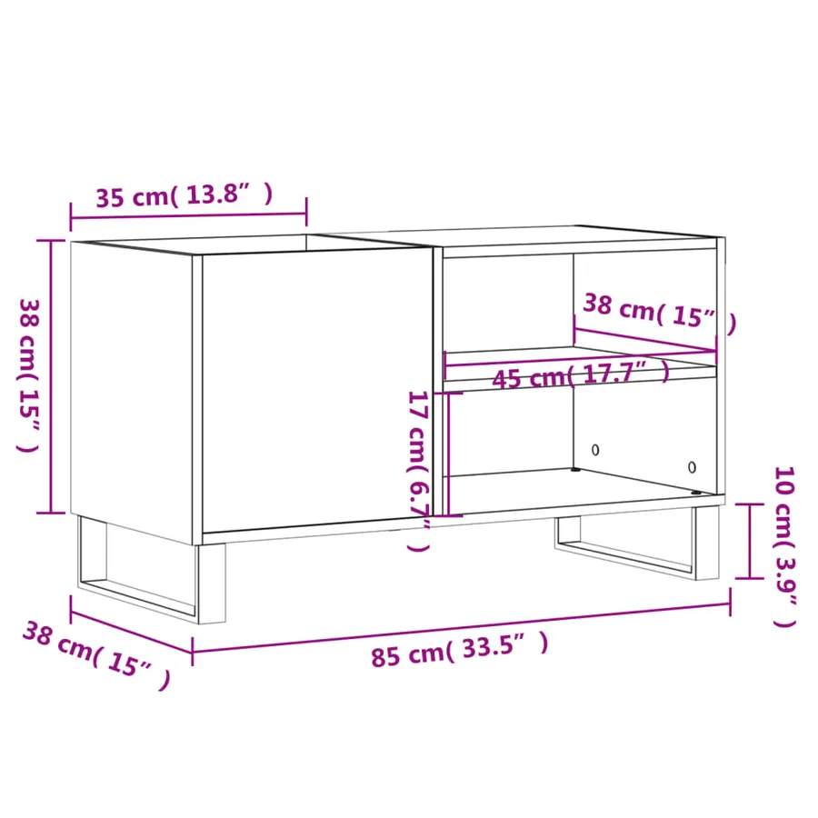 Armoire à disques blanc 85x38x48 cm bois d'ingénierie - 9
