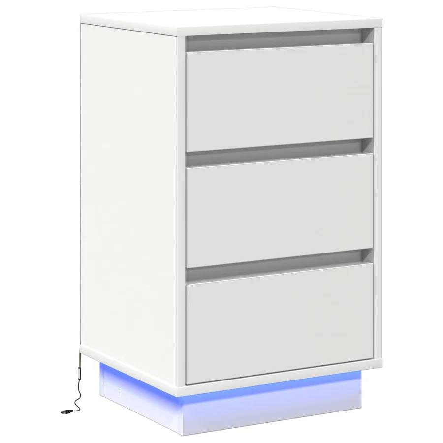 Cabinet de chevet Blanc 39 x 34,5 x 65 cm Bois d'ingénierie - 2