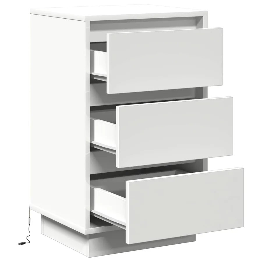 Cabinet de chevet Blanc 39 x 34,5 x 65 cm Bois d'ingénierie - 5