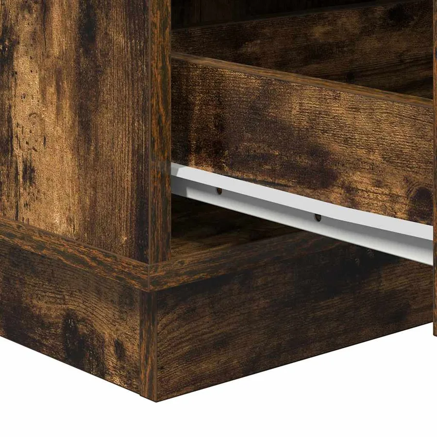 Cabinet de chevet avec tiroir Chêne fumé 39 x 34,5 x 65 cm - 11