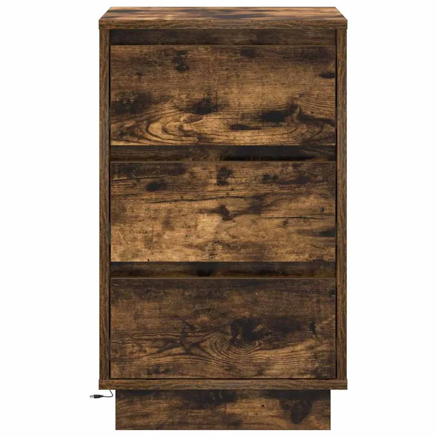 Cabinet de chevet avec tiroir Chêne fumé 39 x 34,5 x 65 cm - 7