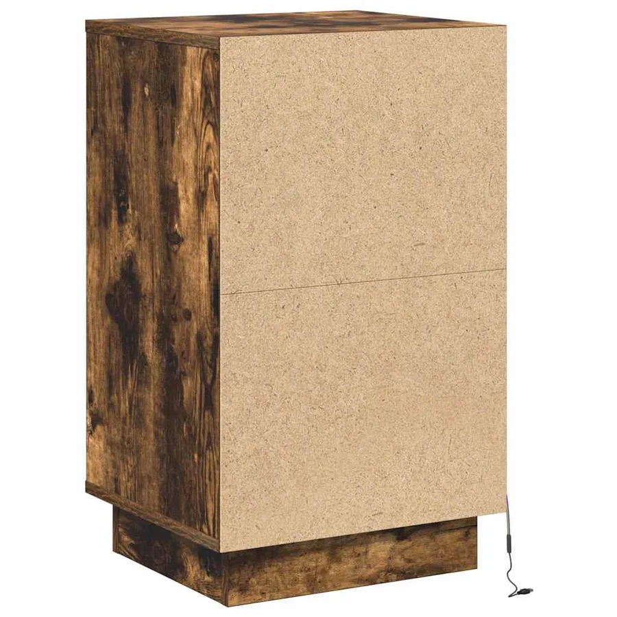 Cabinet de chevet avec tiroir Chêne fumé 39 x 34,5 x 65 cm - 9