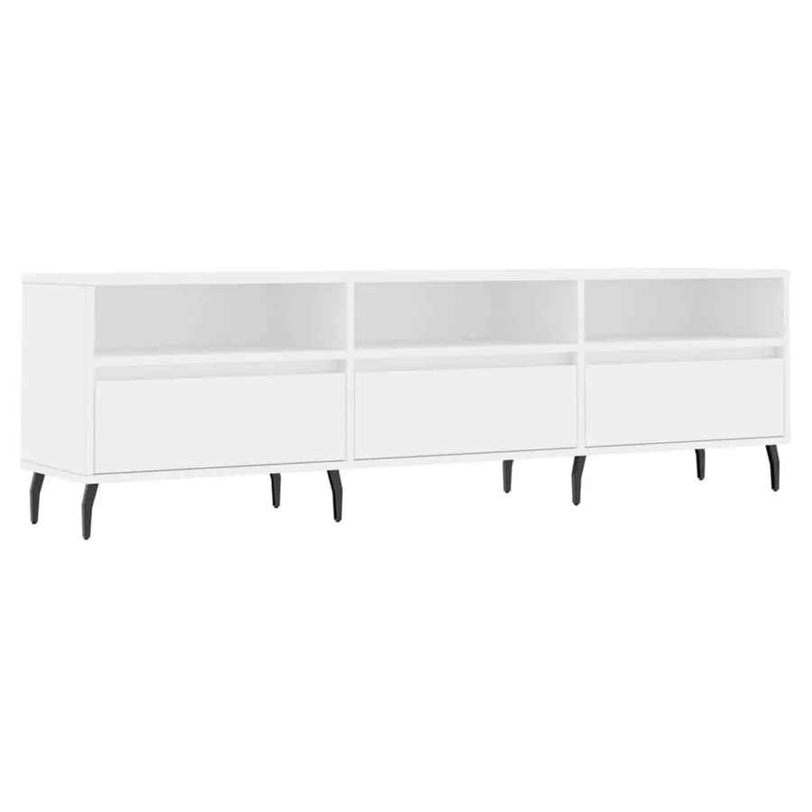 Meuble TV blanc 150x30x44,5 cm bois d'ingénierie - 2