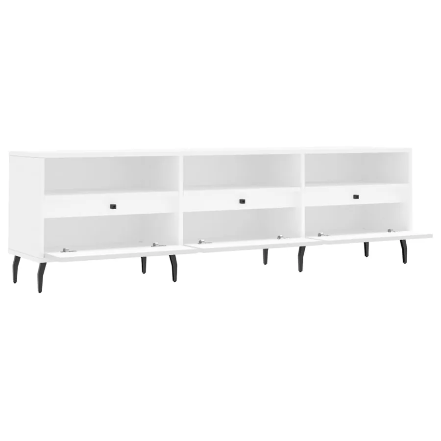 Meuble TV blanc 150x30x44,5 cm bois d'ingénierie - 6