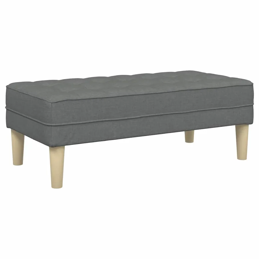banc avec coussin Gris foncé 113 x 57 x 39 cm tissu - 2