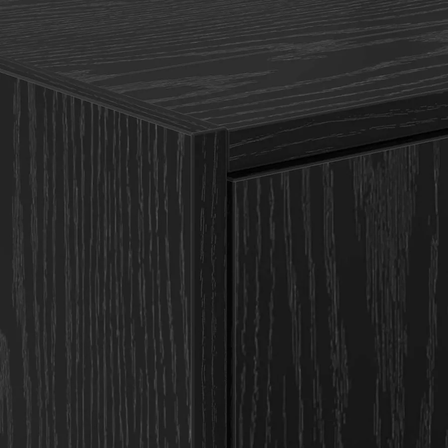 Cabinet de salle de bain avec porte Chêne noir 90 x 29 x 55 cm - 8
